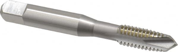 OSG - 3/8-16 UNC, 3 Flute, Bright Finish, High Speed Steel Spiral Point Tap - Plug Chamfer, Right Hand Thread, 2-15/16" OAL, 1-1/4" Thread Length, 0.381" Shank Diam, Series 105 - Exact Tooling