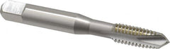 OSG - 3/8-16 UNC, 3 Flute, Bright Finish, High Speed Steel Spiral Point Tap - Plug Chamfer, Right Hand Thread, 2-15/16" OAL, 1-1/4" Thread Length, 0.381" Shank Diam, Series 105 - Exact Tooling