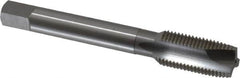 OSG - 1/2-20 UNF, 3 Flute, Bright Finish, High Speed Steel Spiral Point Tap - Plug Chamfer, Right Hand Thread, 3-3/8" OAL, 1-21/32" Thread Length, 0.367" Shank Diam, Series 105 - Exact Tooling