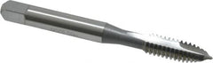 OSG - 1/4-20 UNC, 2 Flute, Bright Finish, High Speed Steel Spiral Point Tap - Plug Chamfer, Right Hand Thread, 2-1/2" OAL, 1" Thread Length, 0.255" Shank Diam, Series 105 - Exact Tooling