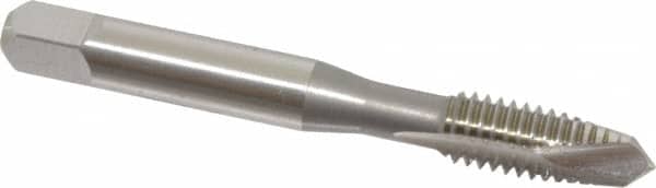 OSG - 5/16-18 UNC, 2 Flute, Bright Finish, High Speed Steel Spiral Point Tap - Plug Chamfer, Right Hand Thread, 2-23/32" OAL, 1-1/8" Thread Length, 0.318" Shank Diam, Series 105 - Exact Tooling