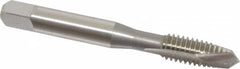 OSG - 5/16-18 UNC, 2 Flute, Bright Finish, High Speed Steel Spiral Point Tap - Plug Chamfer, Right Hand Thread, 2-23/32" OAL, 1-1/8" Thread Length, 0.318" Shank Diam, Series 105 - Exact Tooling