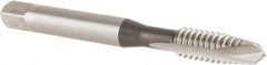 OSG - 1/4-20 UNC, 2 Flute, Bright Finish, High Speed Steel Spiral Point Tap - Plug Chamfer, Right Hand Thread, 2-1/2" OAL, 1" Thread Length, 0.255" Shank Diam, 3B Class of Fit, Series 105 - Exact Tooling