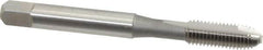 OSG - 1/4-28 UNF, 2 Flute, Bright Finish, High Speed Steel Spiral Point Tap - Bottoming Chamfer, Right Hand Thread, 2-1/2" OAL, 1" Thread Length, 0.255" Shank Diam, 3B Class of Fit, Series 105B - Exact Tooling