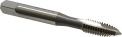 OSG - 5/16-18 UNC, 2 Flute, Bright Finish, High Speed Steel Spiral Point Tap - Plug Chamfer, Right Hand Thread, 2-23/32" OAL, 1-1/8" Thread Length, 0.318" Shank Diam, 3B Class of Fit, Series 105 - Exact Tooling