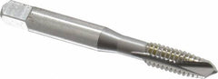 OSG - 5/16-18 UNC, 3 Flute, Bright Finish, High Speed Steel Spiral Point Tap - Plug Chamfer, Right Hand Thread, 2-23/32" OAL, 1-1/8" Thread Length, 0.318" Shank Diam, 3B Class of Fit, Series 105 - Exact Tooling