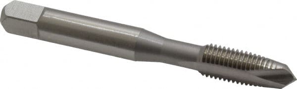 OSG - 5/16-24 UNF, 2 Flute, Bright Finish, High Speed Steel Spiral Point Tap - Plug Chamfer, Right Hand Thread, 2-23/32" OAL, 1-1/8" Thread Length, 0.318" Shank Diam, 3B Class of Fit, Series 105 - Exact Tooling