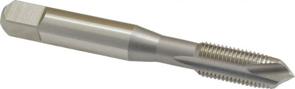 OSG - 3/8-24 UNF, 3 Flute, Bright Finish, High Speed Steel Spiral Point Tap - Plug Chamfer, Right Hand Thread, 2-15/16" OAL, 1-1/4" Thread Length, 0.381" Shank Diam, 3B Class of Fit, Series 105 - Exact Tooling