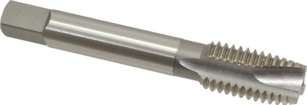 OSG - 5/8-11 UNC, 3 Flute, Bright Finish, High Speed Steel Spiral Point Tap - Plug Chamfer, Right Hand Thread, 3-13/16" OAL, 1-13/16" Thread Length, 0.48" Shank Diam, 3B Class of Fit, Series 105 - Exact Tooling