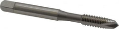 OSG - 1/4-28 UNF, 2 Flute, Bright Finish, High Speed Steel Spiral Point Tap - Plug Chamfer, Right Hand Thread, 2-1/2" OAL, 1" Thread Length, 0.255" Shank Diam, 2B Class of Fit, Series 105 - Exact Tooling