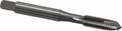 OSG - 1/4-28 UNF, 3 Flute, Bright Finish, High Speed Steel Spiral Point Tap - Plug Chamfer, Right Hand Thread, 2-1/2" OAL, 1" Thread Length, 0.255" Shank Diam, 2B Class of Fit, Series 105 - Exact Tooling