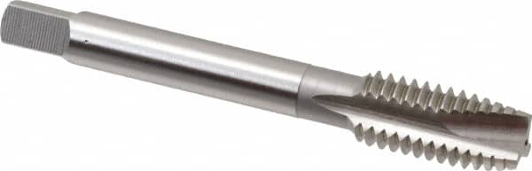 OSG - 7/16-14 UNC, 3 Flute, Bright Finish, High Speed Steel Spiral Point Tap - Plug Chamfer, Right Hand Thread, 3-5/32" OAL, 1-7/16" Thread Length, 0.323" Shank Diam, Series 105 - Exact Tooling