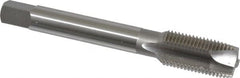 OSG - 1/2-20 UNF, 3 Flute, Bright Finish, High Speed Steel Spiral Point Tap - Plug Chamfer, Right Hand Thread, 3-3/8" OAL, 1-21/32" Thread Length, 0.367" Shank Diam, 2B Class of Fit, Series 105 - Exact Tooling