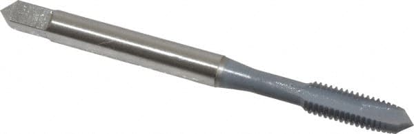 OSG - #10-32 UNF, 2 Flute, elektraLUBE Finish, High Speed Steel Spiral Point Tap - Plug Chamfer, Right Hand Thread, 2-3/8" OAL, 7/8" Thread Length, Series 105 - Exact Tooling