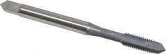 OSG - #10-32 UNF, 2 Flute, elektraLUBE Finish, High Speed Steel Spiral Point Tap - Plug Chamfer, Right Hand Thread, 2-3/8" OAL, 7/8" Thread Length, Series 105 - Exact Tooling