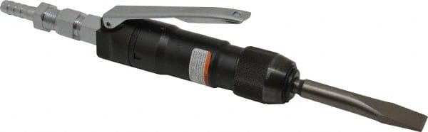 Nitto Kohki - 6,000 BPM, Pneumatic Chipping Hammer - 5.3 CFM Air Consumption, 3/8 NPT Inlet - Exact Tooling