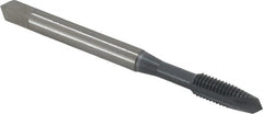 OSG - #10-32 UNF, 2 Flute, elektraLUBE Finish, High Speed Steel Spiral Point Tap - Bottoming Chamfer, Right Hand Thread, 2-3/8" OAL, 7/8" Thread Length, 2B Class of Fit, Series 105B - Exact Tooling
