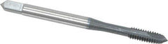 OSG - #8-32 UNC, 2 Flute, elektraLUBE Finish, High Speed Steel Spiral Point Tap - Plug Chamfer, Right Hand Thread, 2-1/8" OAL, 3/4" Thread Length, Series 105 - Exact Tooling