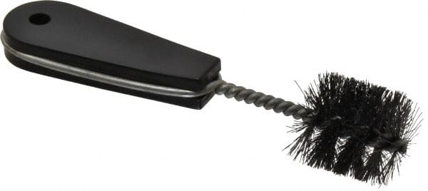Value Collection - 1-3/8" Long x 1-1/4" Diam Steel Hand Pipe Brush - Single Spiral, 160mm OAL, 0.25" Wire Diam, 0.213" Shank Diam - Exact Tooling