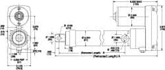 Thomson Industries - 4" Stroke Len, 30% Duty Cycle, 12 Volt, Performance PakLinear Electromechanical Actuator - DC Input, 0.4" per Second, 1,500 Lb Capacity - Exact Tooling