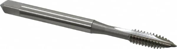 OSG - #10-24 UNC, 2 Flute, Bright Finish, High Speed Steel Spiral Point Tap - Plug Chamfer, Right Hand Thread, 2-3/8" OAL, 7/8" Thread Length, 0.194" Shank Diam - Exact Tooling
