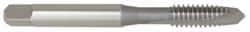 OSG - 1/4-20 UNC, 2 Flute, Bright Finish, High Speed Steel Spiral Point Tap - Plug Chamfer, Right Hand Thread, 2-1/2" OAL, 1" Thread Length, 0.255" Shank Diam - Exact Tooling