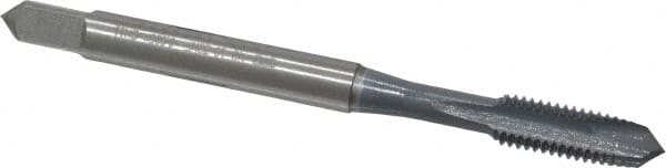 OSG - #10-32 UNF, 2 Flute, elektraLUBE Finish, High Speed Steel Spiral Point Tap - Plug Chamfer, Right Hand Thread, 2-3/8" OAL, 7/8" Thread Length - Exact Tooling