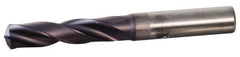 Kennametal - 0.3071" 140° Solid Carbide Jobber Drill - TiAlN Finish, Right Hand Cut, Spiral Flute, Whistle Notch Shank, 91mm OAL, Standard Point - Exact Tooling