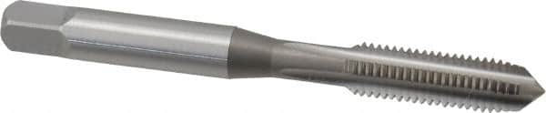 OSG - 1/4-28 UNF 4 Flute Bright Finish High Speed Steel Straight Flute Standard Hand Tap - Plug, Right Hand Thread, 2-1/2" OAL, 1" Thread Length, H11 Limit, 0.005" Oversize - Exact Tooling