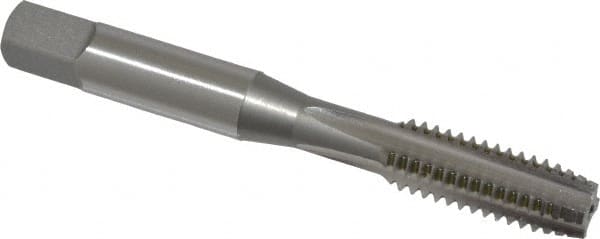 OSG - 5/16-18 UNC 4 Flute Bright Finish High Speed Steel Straight Flute Standard Hand Tap - Plug, Right Hand Thread, 2-23/32" OAL, 1-1/8" Thread Length, H11 Limit, 0.005" Oversize - Exact Tooling