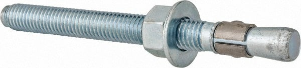 Red Head - 1/2 Inch Diameter, 1/2-13 Inch Thread, 5-1/2 Inch Overall Length, Grade 3, Wedge Expansion Concrete Anchor - Steel, Zinc Plated, 4 Inch Thread Length, Tie Wire Head, 1/2 Inch Drill - Exact Tooling