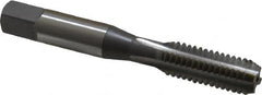 OSG - 3/8-16 UNC 4 Flute Bright Finish High Speed Steel Straight Flute Standard Hand Tap - Bottoming, Right Hand Thread, 2-15/16" OAL, 1-1/4" Thread Length, H11 Limit, 0.005" Oversize - Exact Tooling