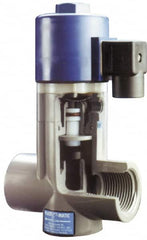 Plast-O-Matic - Direct Acting Universal, PVC Solenoid Valve - Normally Closed, Viton Seal - Exact Tooling