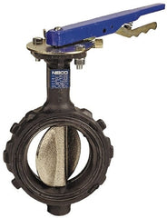 NIBCO - 5" Pipe, Wafer Butterfly Valve - Lever Handle, Ductile Iron Body, EPDM Seat, 250 WOG, Ductile Iron Disc, Stainless Steel Stem - Exact Tooling