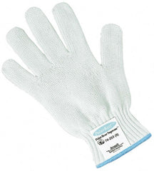 Ansell - Size S (7), ANSI Cut Lvl 5, Abrasion Lvl 3, Stainless Steel Cut Resistant Gloves - Stainless Steel/Synthetic Fiber Lining, Knit Wrist, White, Ambidextrous - Exact Tooling