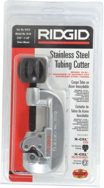 Ridgid - 3/16" to 1-1/8" Pipe Capacity, Tube Cutter - Cuts Copper, Aluminum, Brass - Exact Tooling