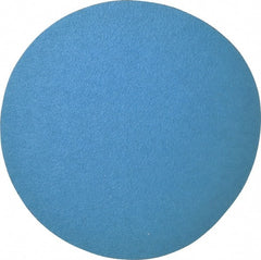 Norton - 10" Diam, 40 Grit Zirconia Alumina Adhesive PSA Disc - Very Coarse, Blue, Y Weighted Cloth Backing, Flexible - Exact Tooling