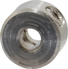 Climax Metal Products - 1/8" Bore, Stainless Steel, Set Screw Solid Set Screw Collars - 3/8" Outside Diam, 1/4" Wide - Exact Tooling