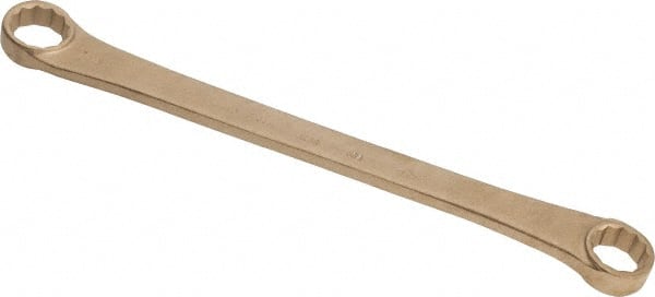 Ampco - 1" x 1-1/8" 12 Point Offset Box Wrench - Double End, 15-1/8" OAL, Aluminum Bronze - Exact Tooling