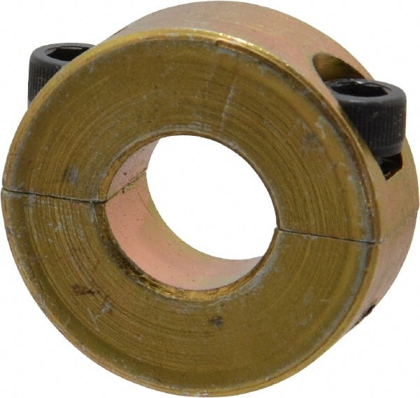 Climax Metal Products - 1/2" Bore, Steel, Two Piece Clamping Shaft Collar - 1-1/8" Outside Diam, 13/32" Wide - Exact Tooling