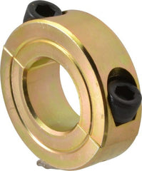 Climax Metal Products - 13/16" Bore, Steel, Two Piece Clamping Shaft Collar - 1-5/8" Outside Diam, 1/2" Wide - Exact Tooling