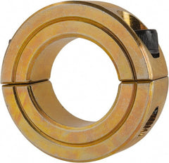 Climax Metal Products - 1" Bore, Steel, Two Piece Clamping Shaft Collar - 1-3/4" Outside Diam, 1/2" Wide - Exact Tooling