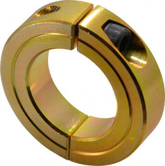 Climax Metal Products - 1-1/4" Bore, Steel, Two Piece Clamping Shaft Collar - 2-1/16" Outside Diam, 1/2" Wide - Exact Tooling