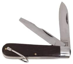 Proto - 3" Blade, Partially Serrated Electrician's Pocket Knife - Wood - Exact Tooling