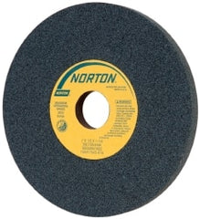 Norton - 7" Diam x 1-1/4" Hole x 1/2" Thick, H Hardness, 100 Grit Surface Grinding Wheel - Silicon Carbide, Type 1, Fine Grade, 3,600 Max RPM, Vitrified Bond, No Recess - Exact Tooling