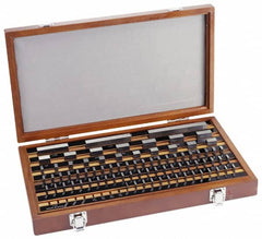 Mitutoyo - 81 Piece, 0.05 to 4", Grade 00, Ceramic Gage Block Set - Rectangular, 3µ (0.05-1"), 4µ (2"), 5µ (3"), 6µ (4") Tolerance - Exact Tooling