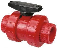 NIBCO - 3/4" Pipe, Full Port, PVDF True Union Design Ball Valve - 1 Piece, Inline - One Way Flow, Solvent x Solvent Ends, Wedge Handle, 150 WOG - Exact Tooling