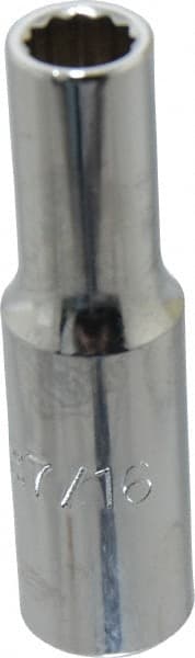 Proto - 7/16", 1/2" Drive, Deep Hand Socket - 12 Points, 3-1/4" OAL, Chrome Finish - Exact Tooling