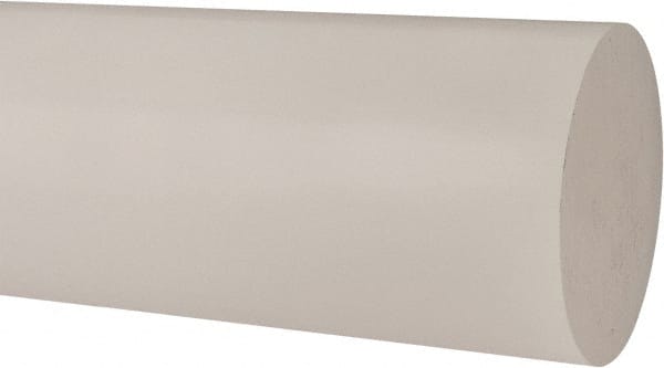 Made in USA - 1' Long, 5" Diam, Polypropylene Plastic Rod - Natural (Color) - Exact Tooling