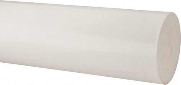 Made in USA - 2' Long, 6" Diam, Polypropylene Plastic Rod - Natural (Color) - Exact Tooling